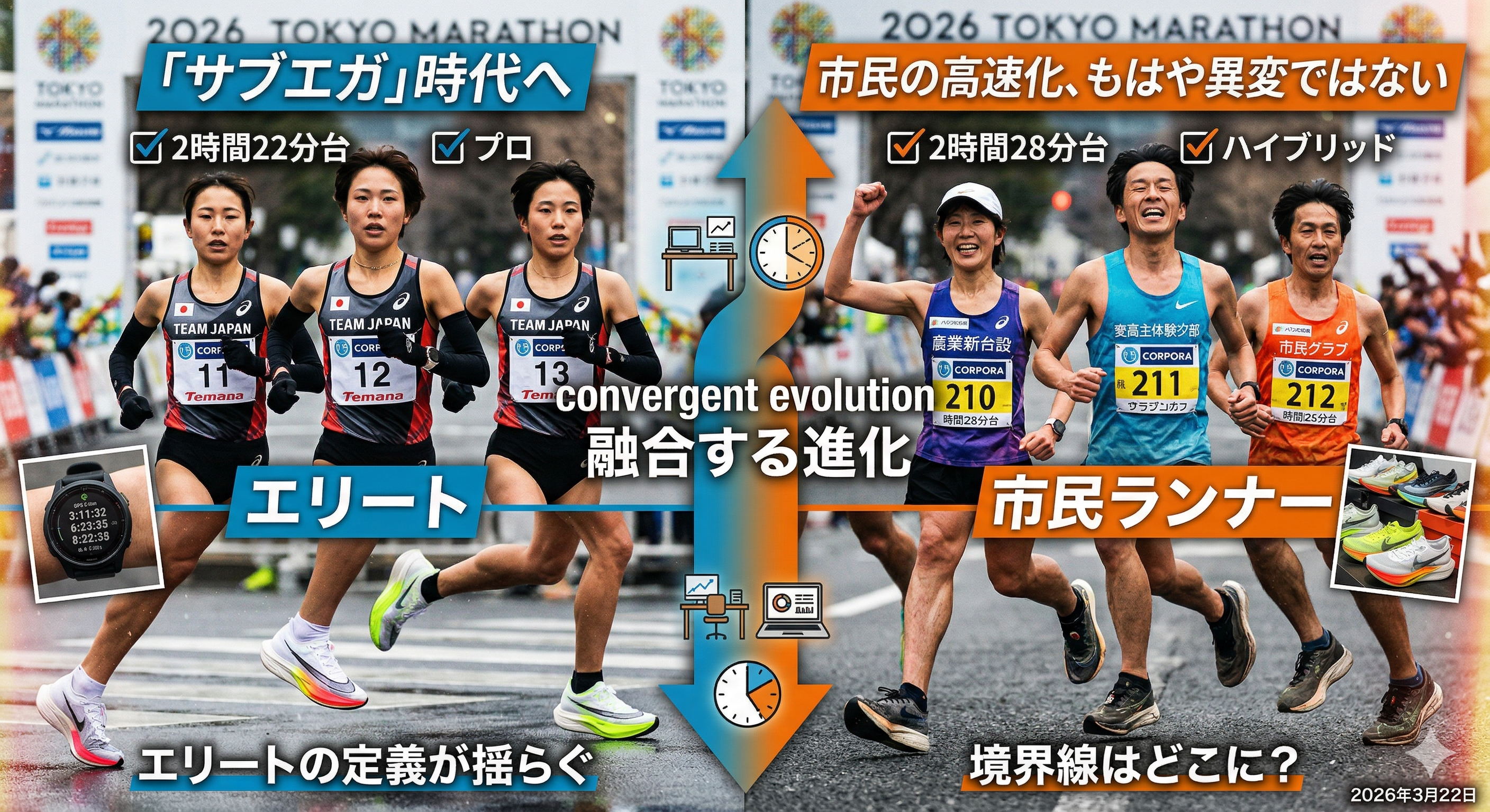 市民ランナー「サブエガ」時代へ:エリートとの境界線はどこに?